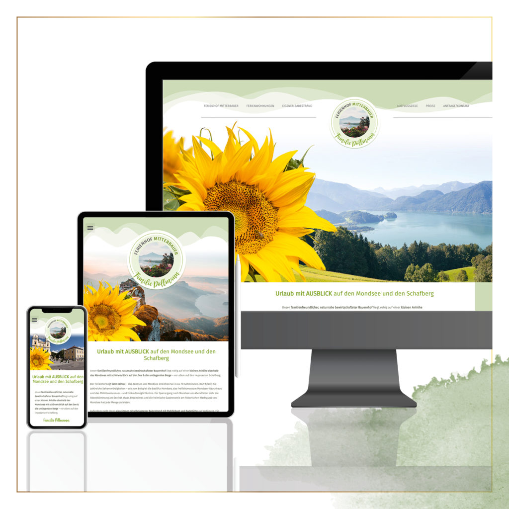 Website Ferienhof Mitterbauer in Mondsee